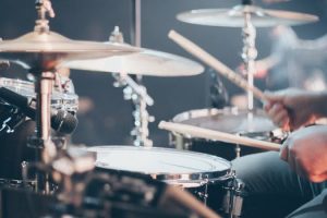 Close up of drum kit of the bets wedding bands