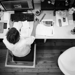 Woman busy at work